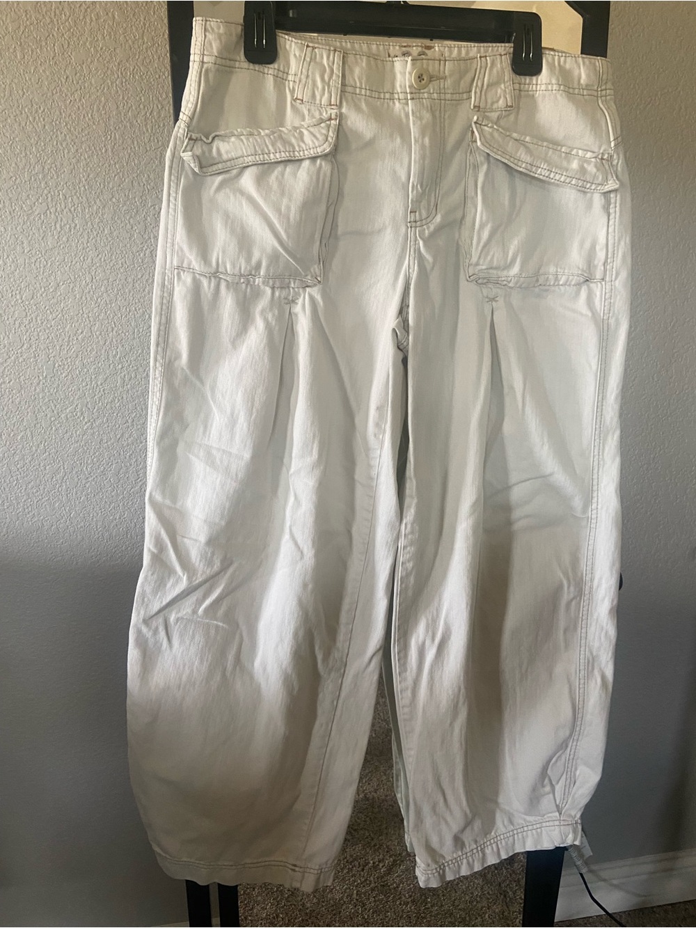 We The Free Women's Wide-Leg Cargo Pants in Ivory
